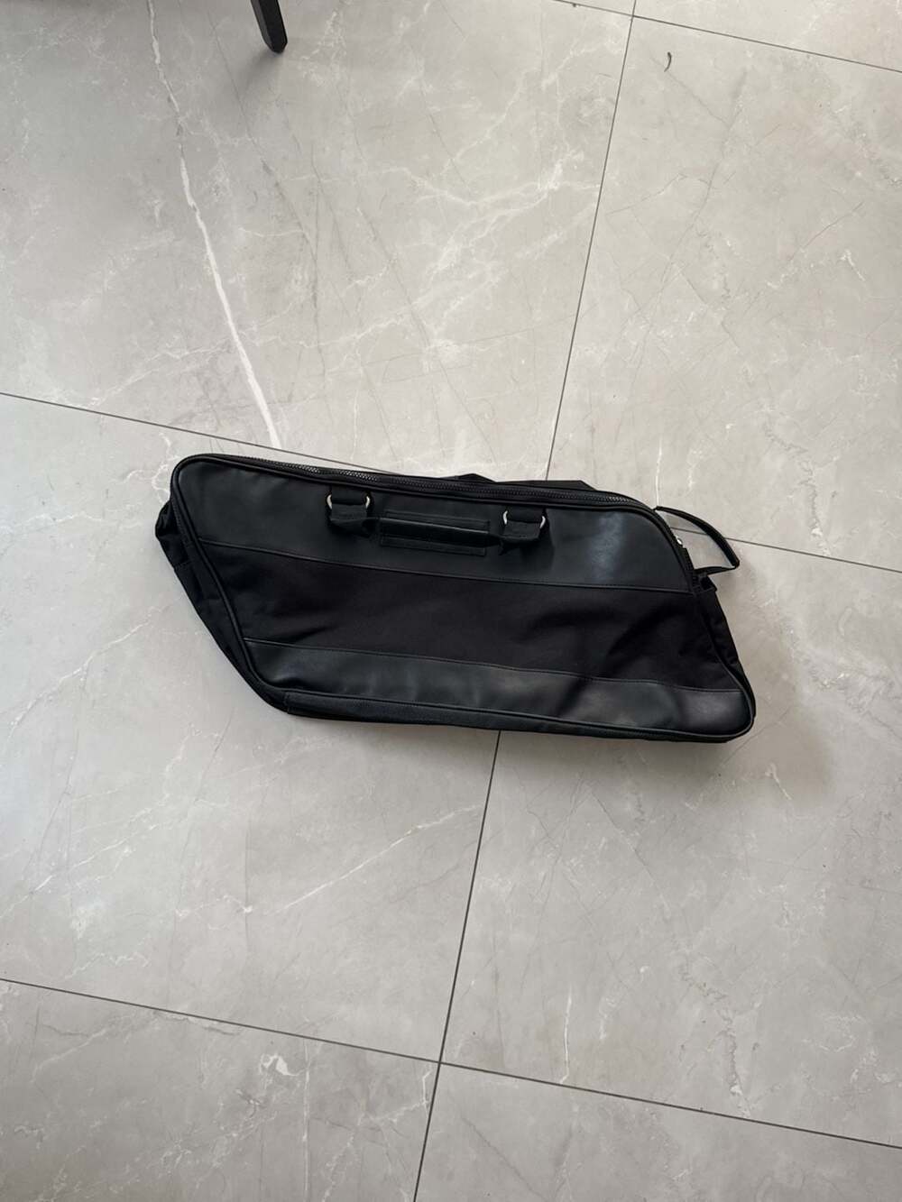 Harley-Davidson Black Nylon and Faux Leather Motorcycle Saddlebag